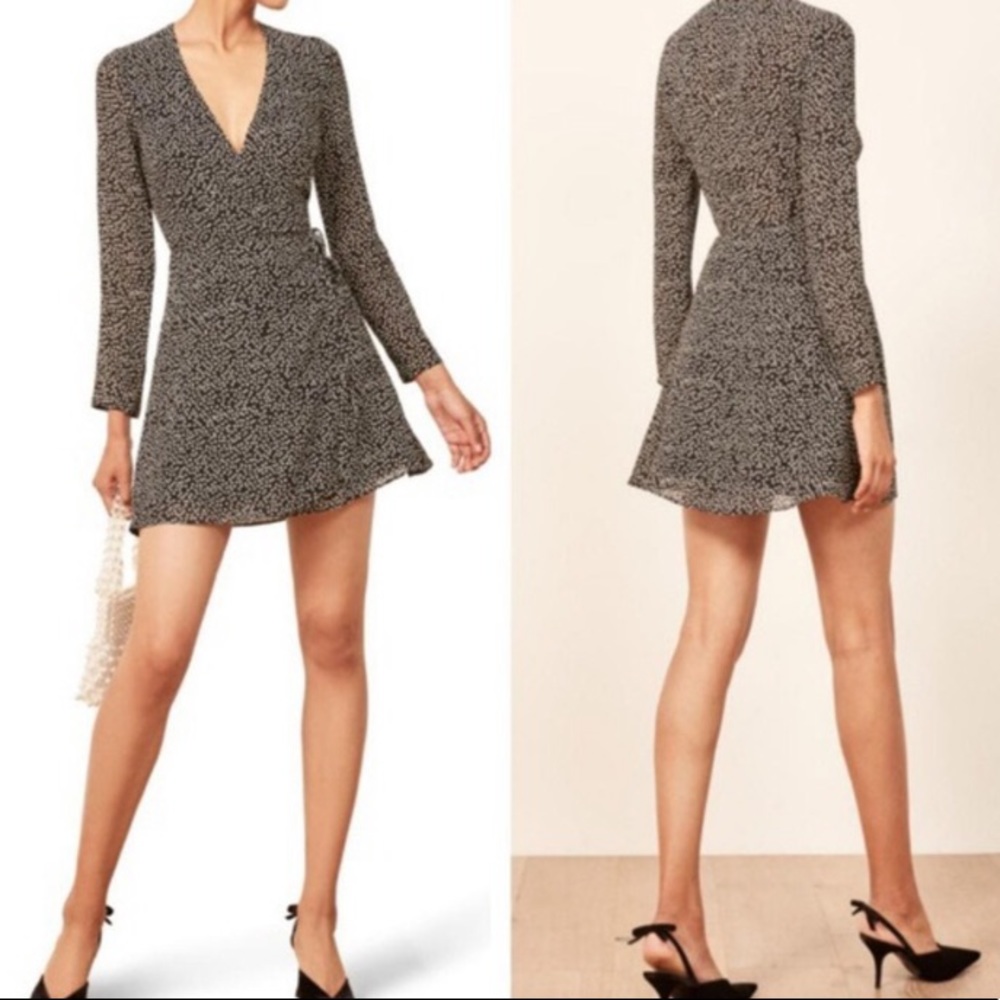 Reformation Gjelina Dress | black wrap dress
